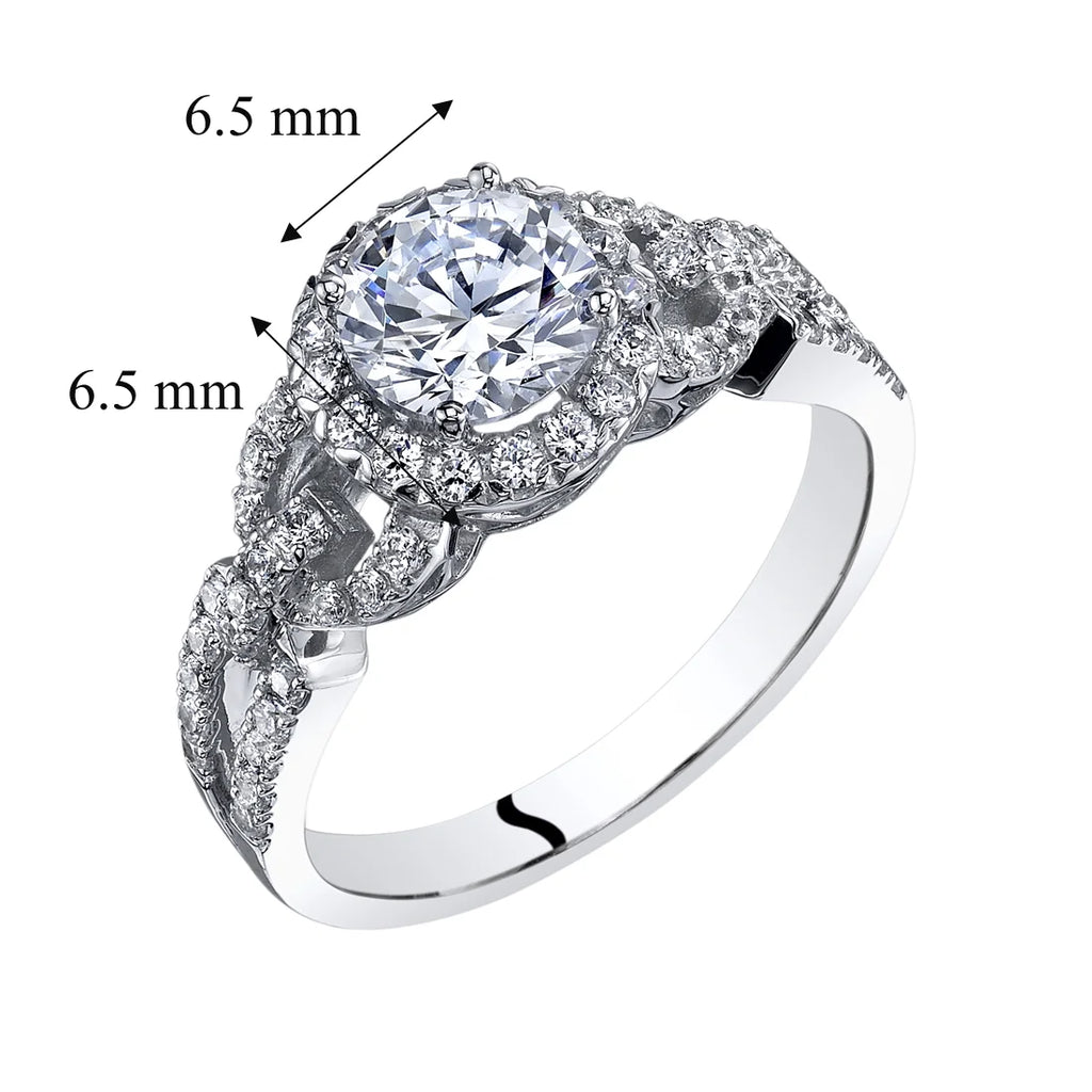 14K White Gold Cubic Zirconia Solitaire Engagement Ring Q41428