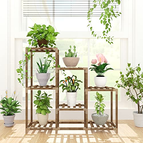 Hexagonal Wooden Plant Stand J7697
