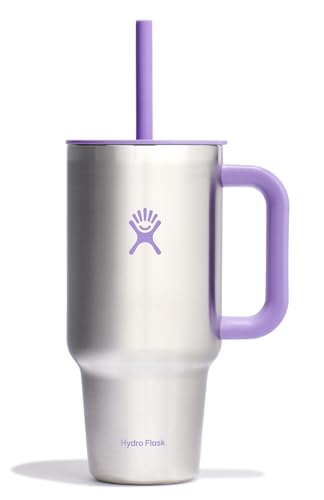 40 Oz Insulated Stainless Steel Travel Tumbler with Handle Lid and Straw L675906
