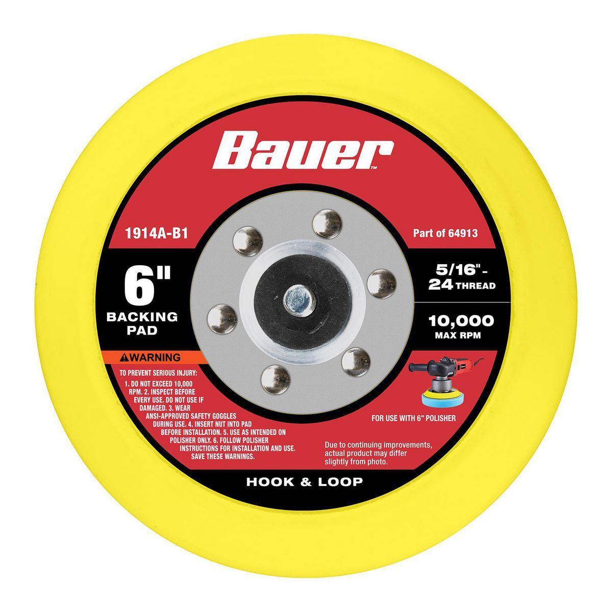 6 in. Hook and Loop Backing Pad Y397