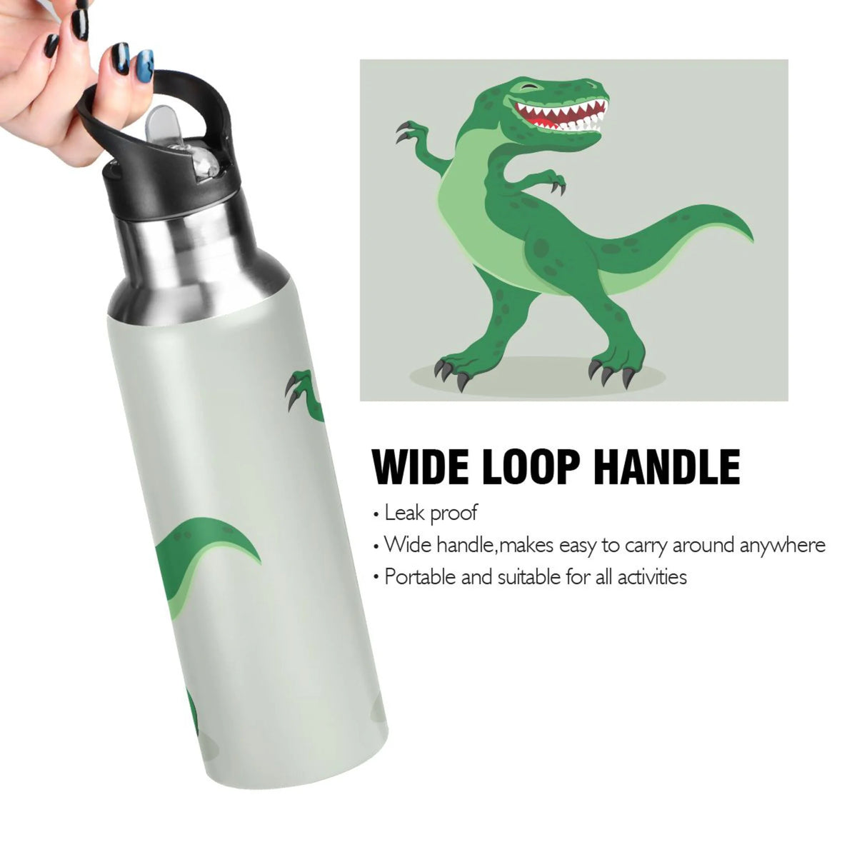 Stainless Steel Vacuum Insulated Water Bottle with Straw Lid 20 OZ N795
