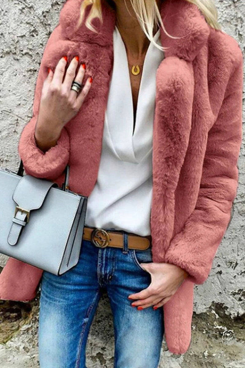 Solid Mandarin Collar Outerwear W110