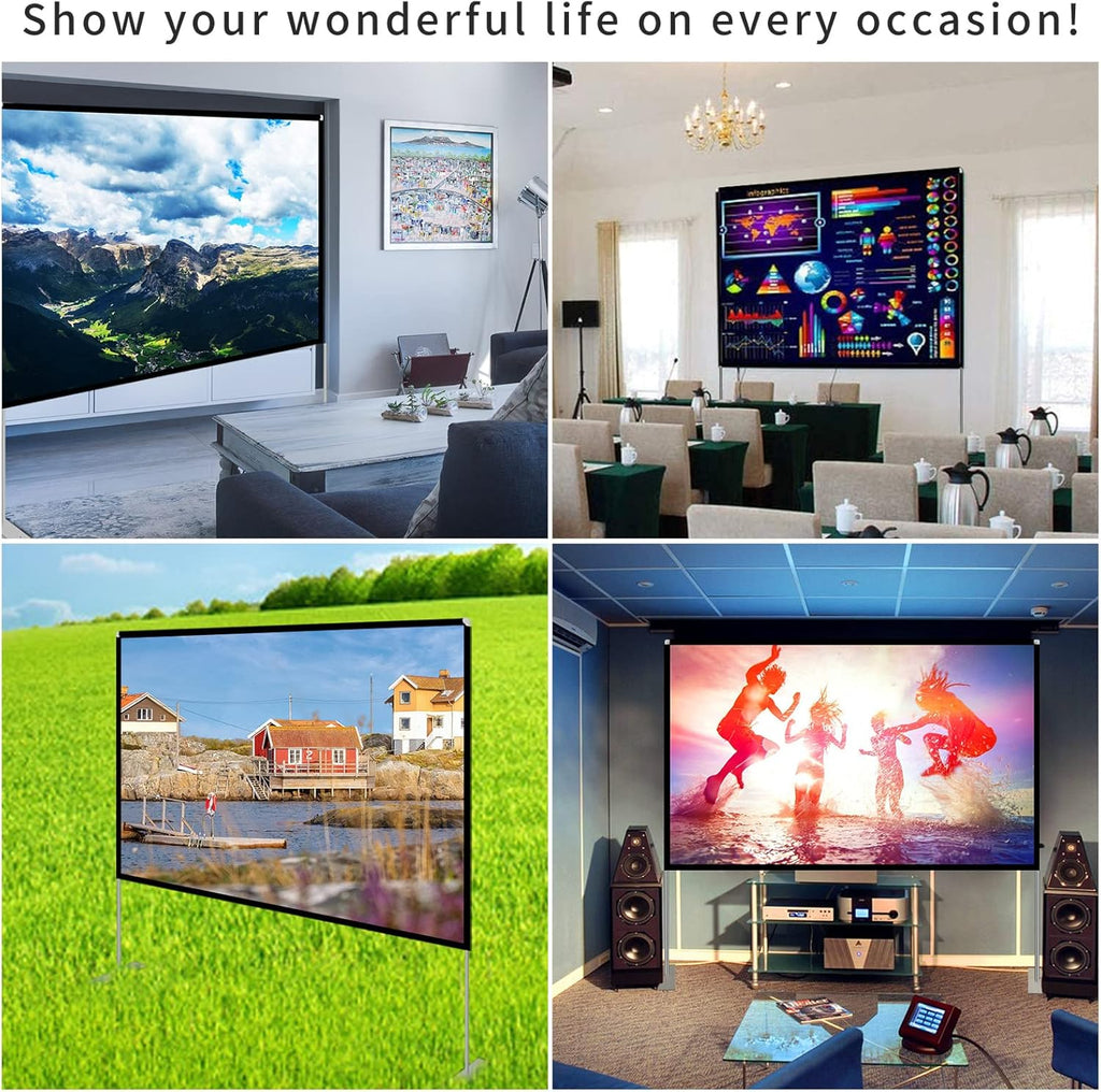 120 inch Portable Projection Screen with Stand and Carry Bag W932086