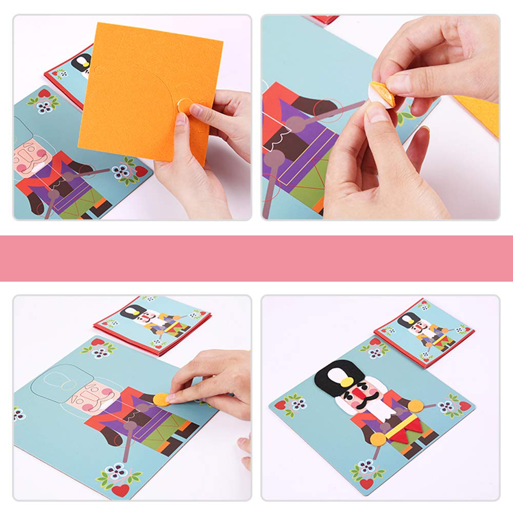 Fuzzy Felt Picture Sticky Mosaics 6 Templates Art Kits P857068
