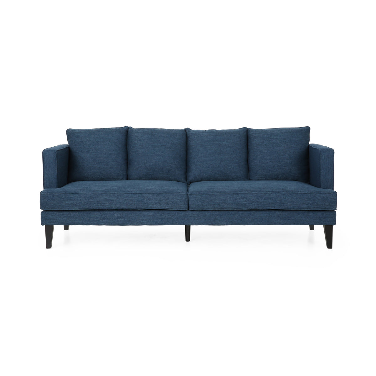 Navy Blue Fabric Sofa with Cushions N56103