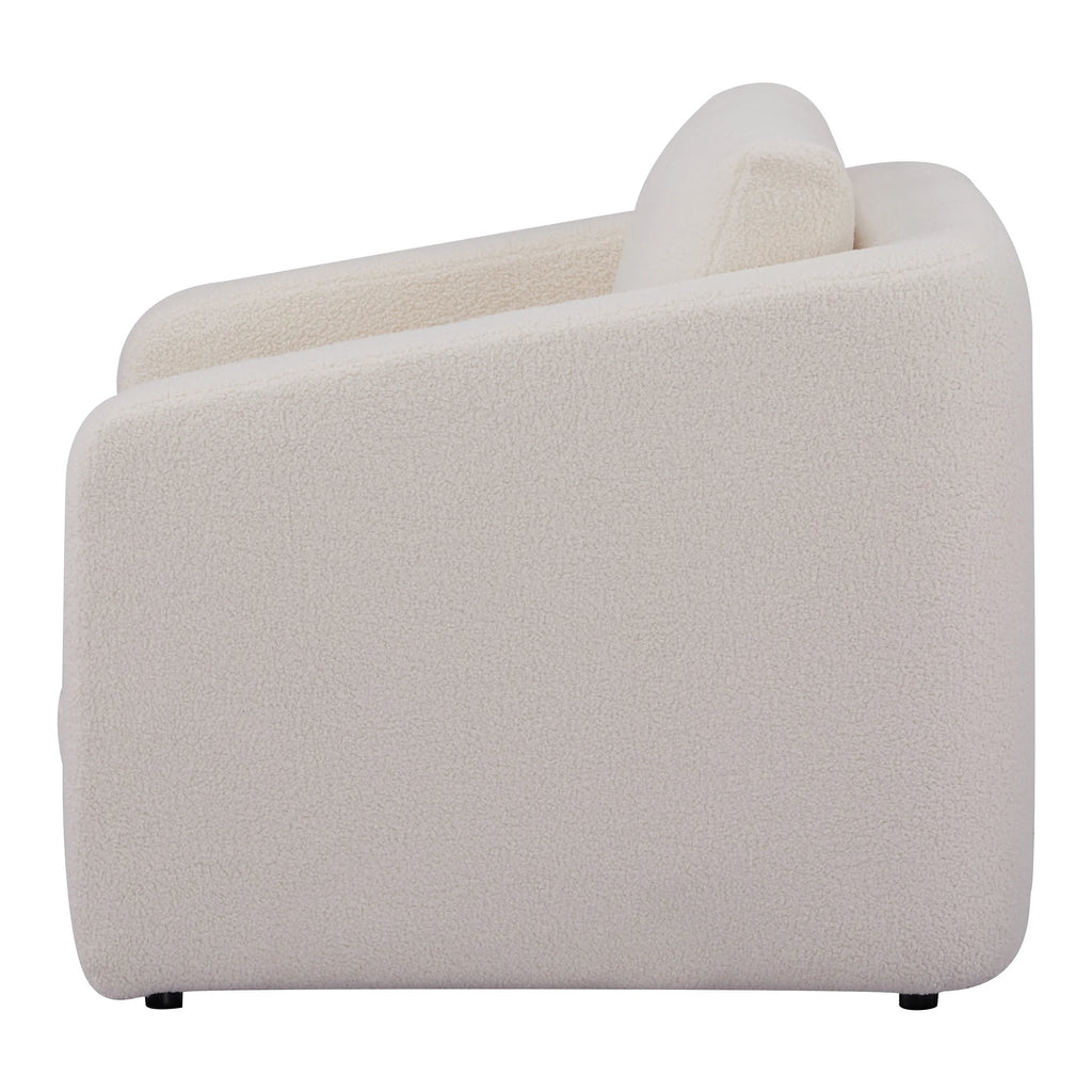 Ivory Polyester Sherpa Convertible Chair B4029