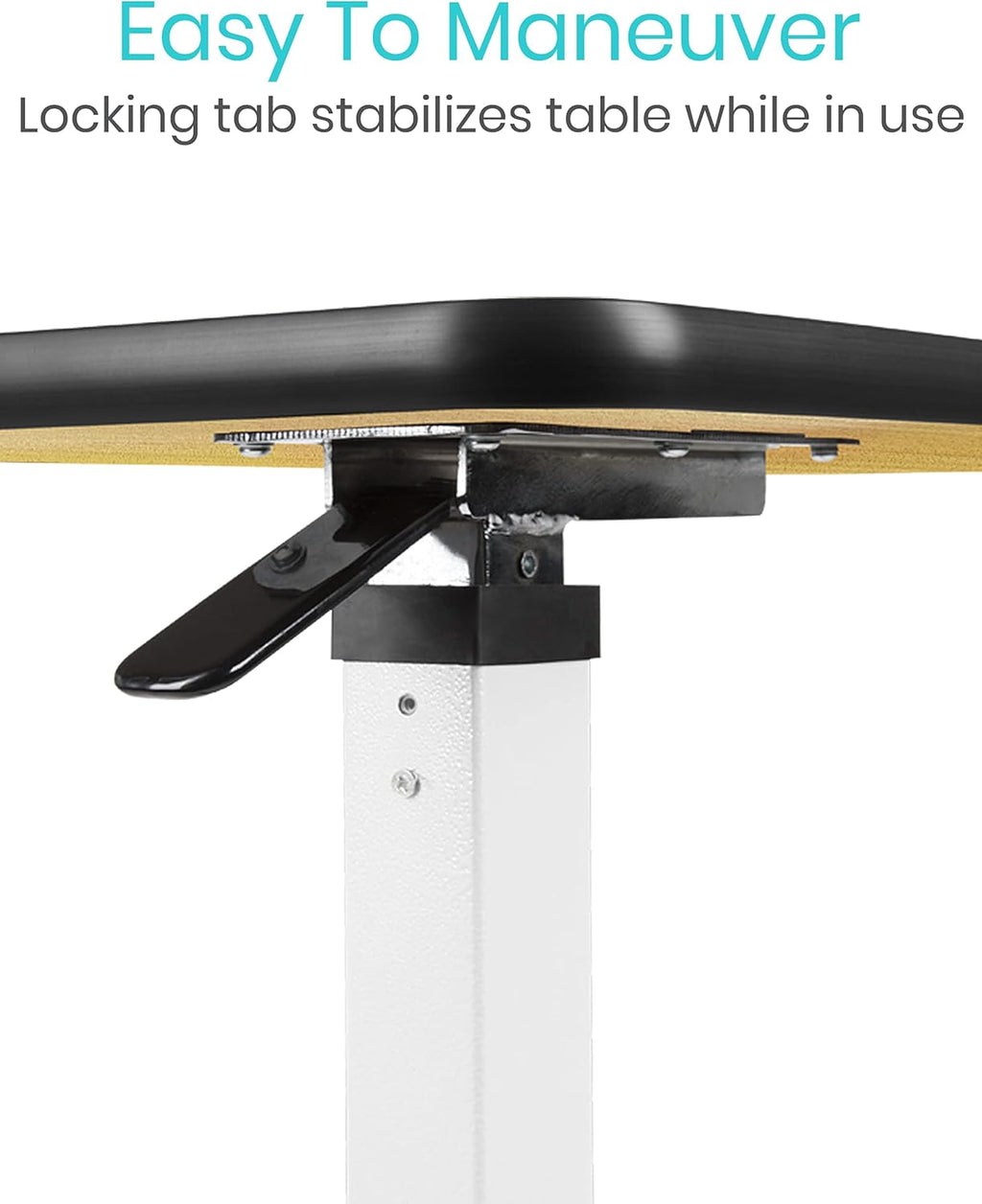 Overbed Table with Swivel Wheel Rolling Tray Adjustable Over Bedside Home Desk B195666