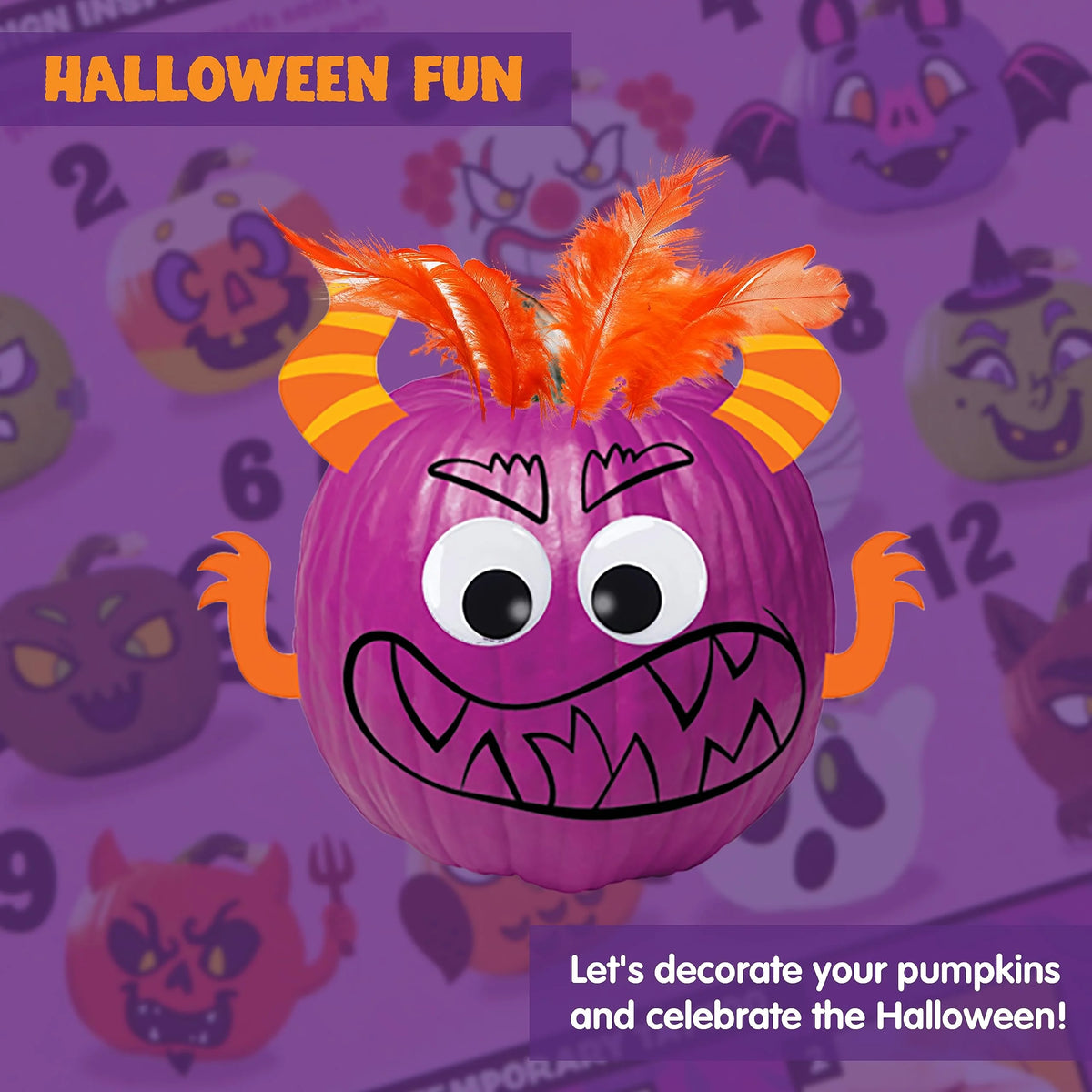 40 pcs Halloween 3D Pumpkin Decorating DIY Craft Kits for Kids H3921