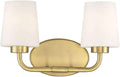 Warm Brass 2-Light Bathroom Vanity Light M179