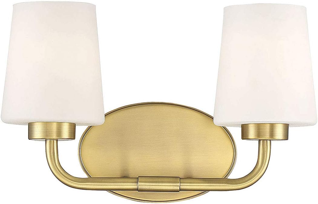 Warm Brass 2-Light Bathroom Vanity Light M179