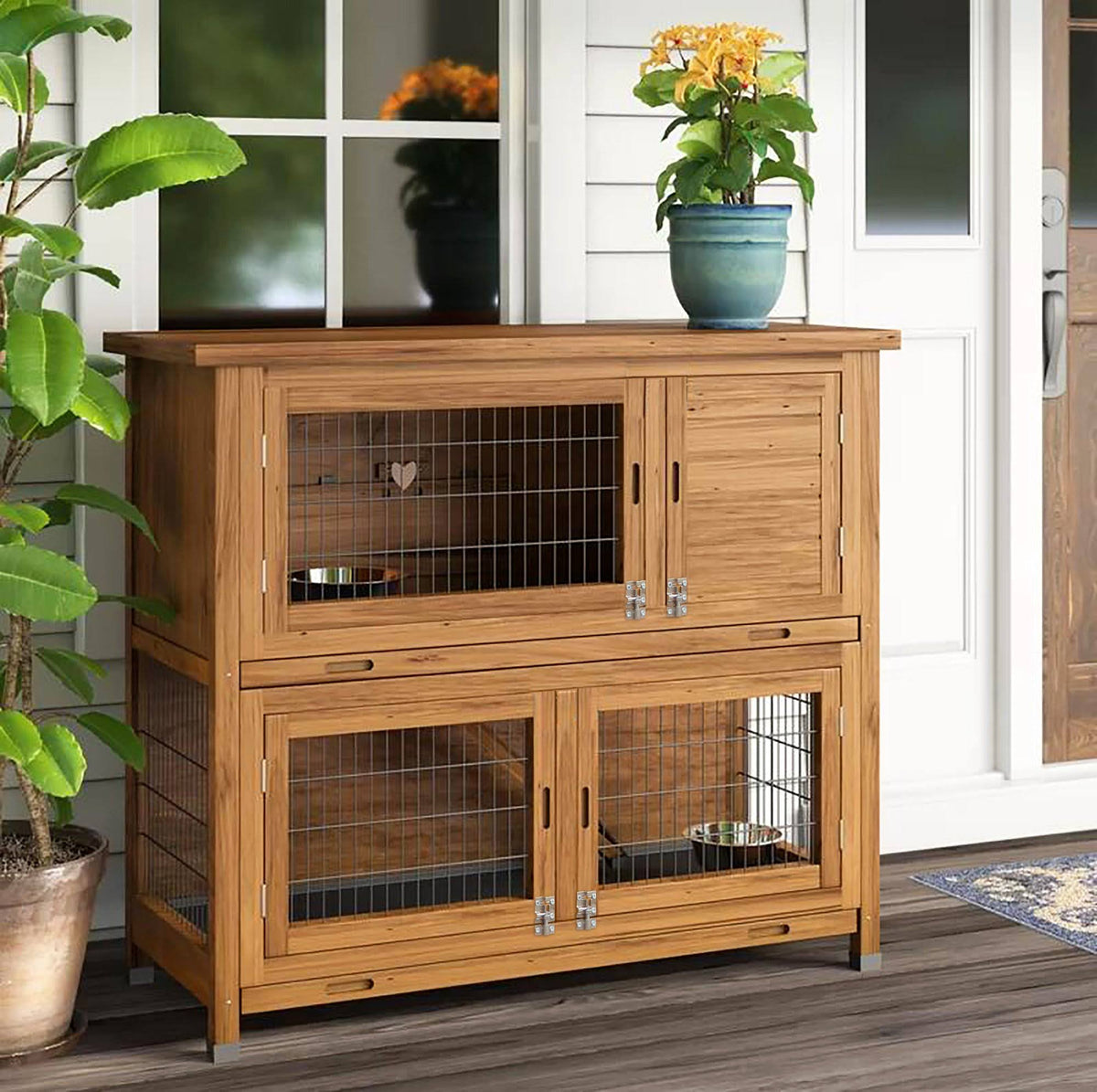 48x22 Wood Chicken Coop Hen House Rabbit Hutch Poultry Cage J48366