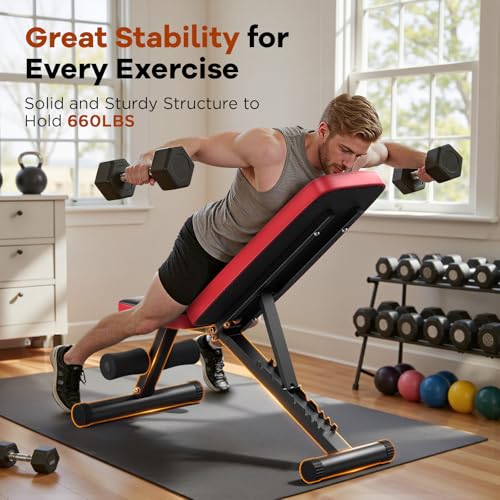 Foldable Adjustable Weight Bench H6532
