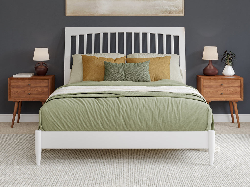 Queen Solid Wood Sleigh Platform Bed V36405