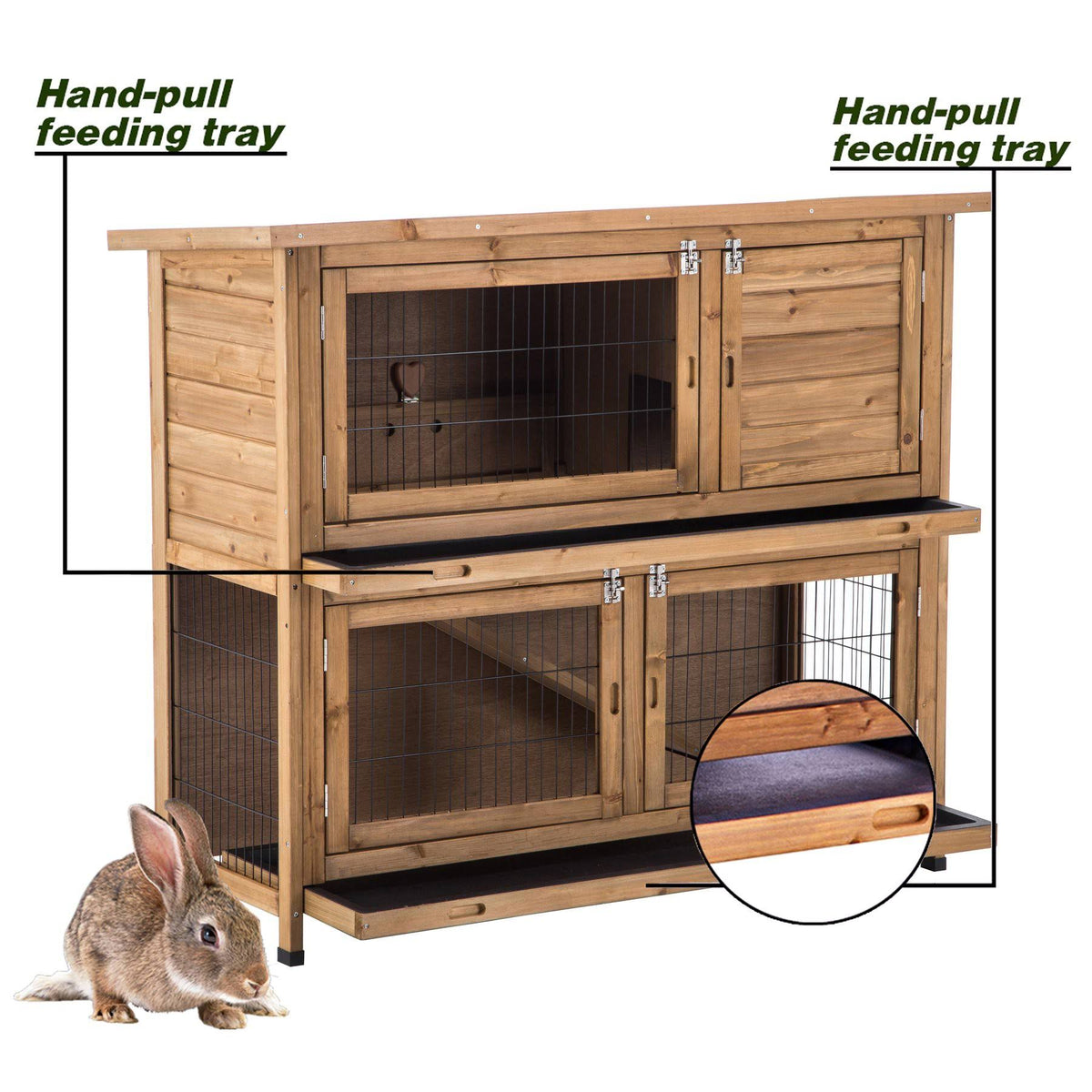 48x22 Wood Chicken Coop Hen House Rabbit Hutch Poultry Cage J48366