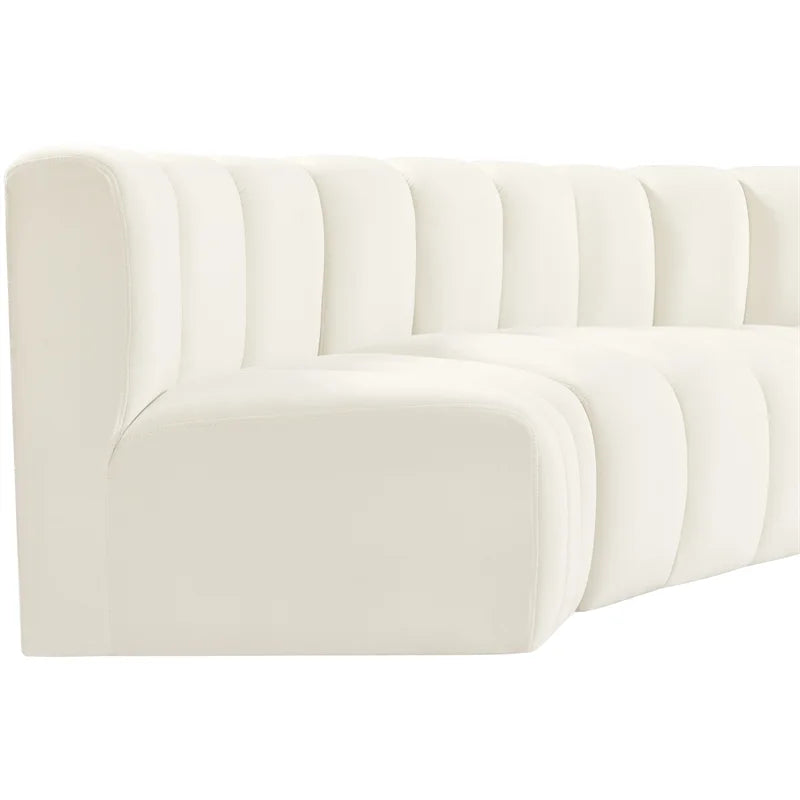 Cream Velvet Modular Sofa U578922