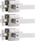 2 Pack Satin Nickel Interior Door Levers Keyless Lockset W9358