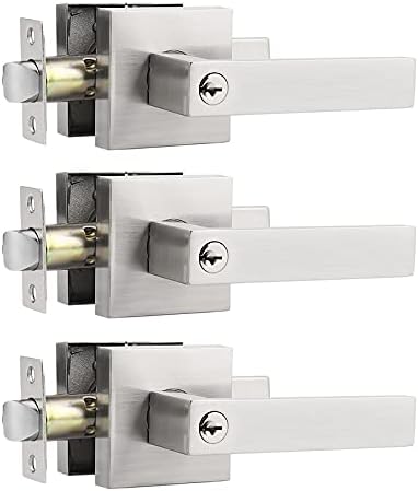 2 Pack Satin Nickel Interior Door Levers Keyless Lockset W9358