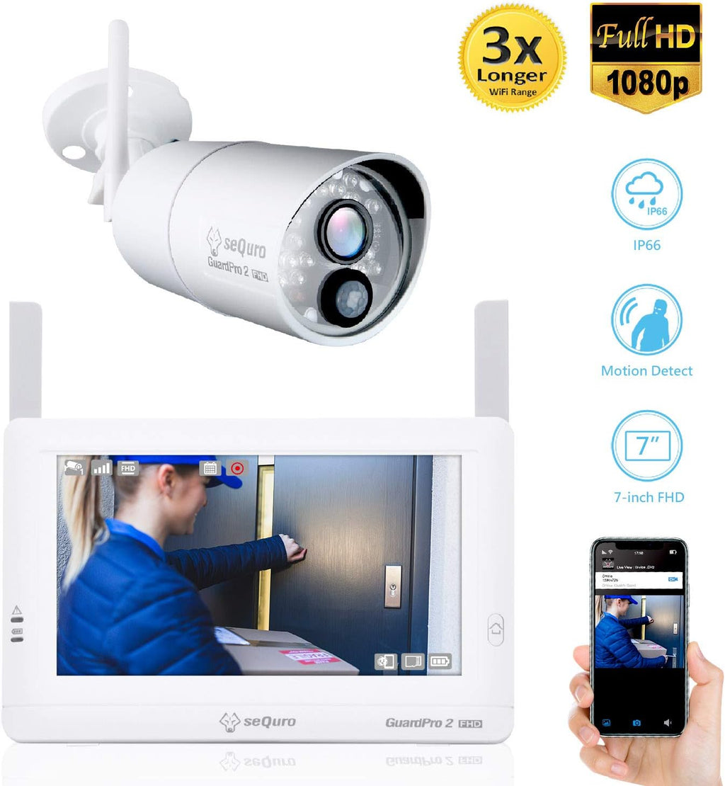Wireless Security Camera System with Monitor, 1080P Night Vision X61047