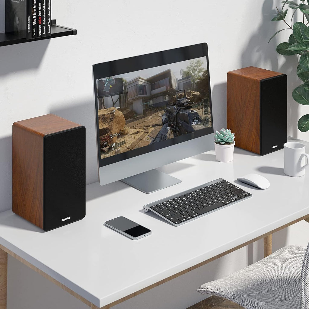 Bluetooth Bookshelf Speaker, Powered 2.0 Stereo 36W X 2 Active Studio Monitors T29789