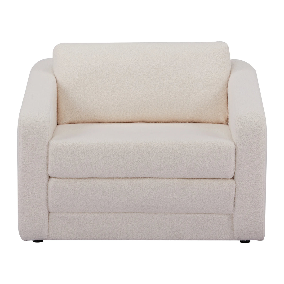 Ivory Polyester Sherpa Convertible Chair B4029