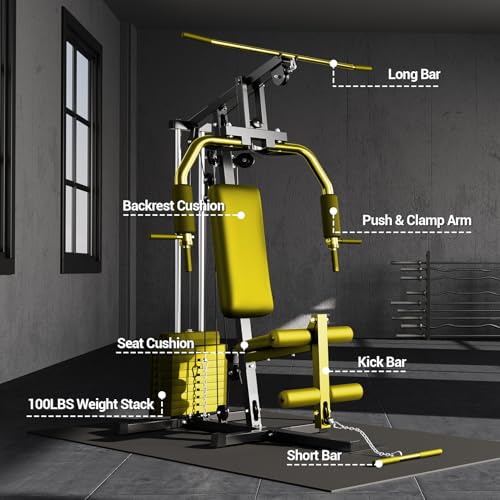 100LBS Weight Stack Multifunctional Home Gym Machine C18536