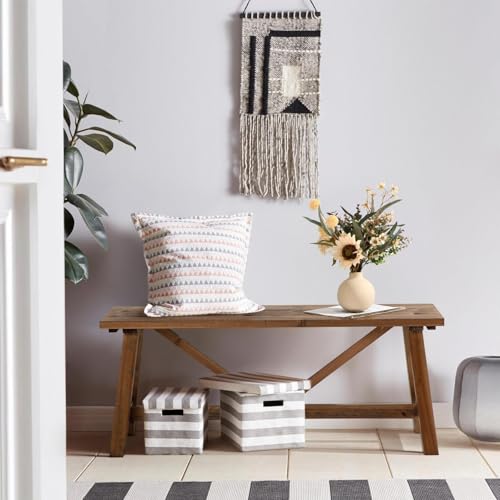 White Solid Wood Narrow Bench R841024