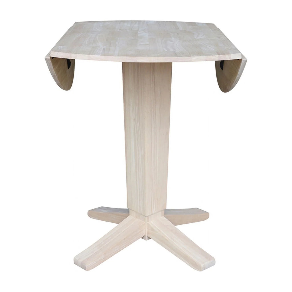 42" Round Solid Wood Drop Leaf Counter Height Dining Table I931387