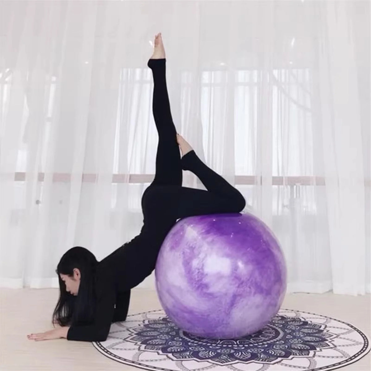 4Pcs 15 Inch Marbleized Bouncy Rubber Playground Sensory Balls G620054
