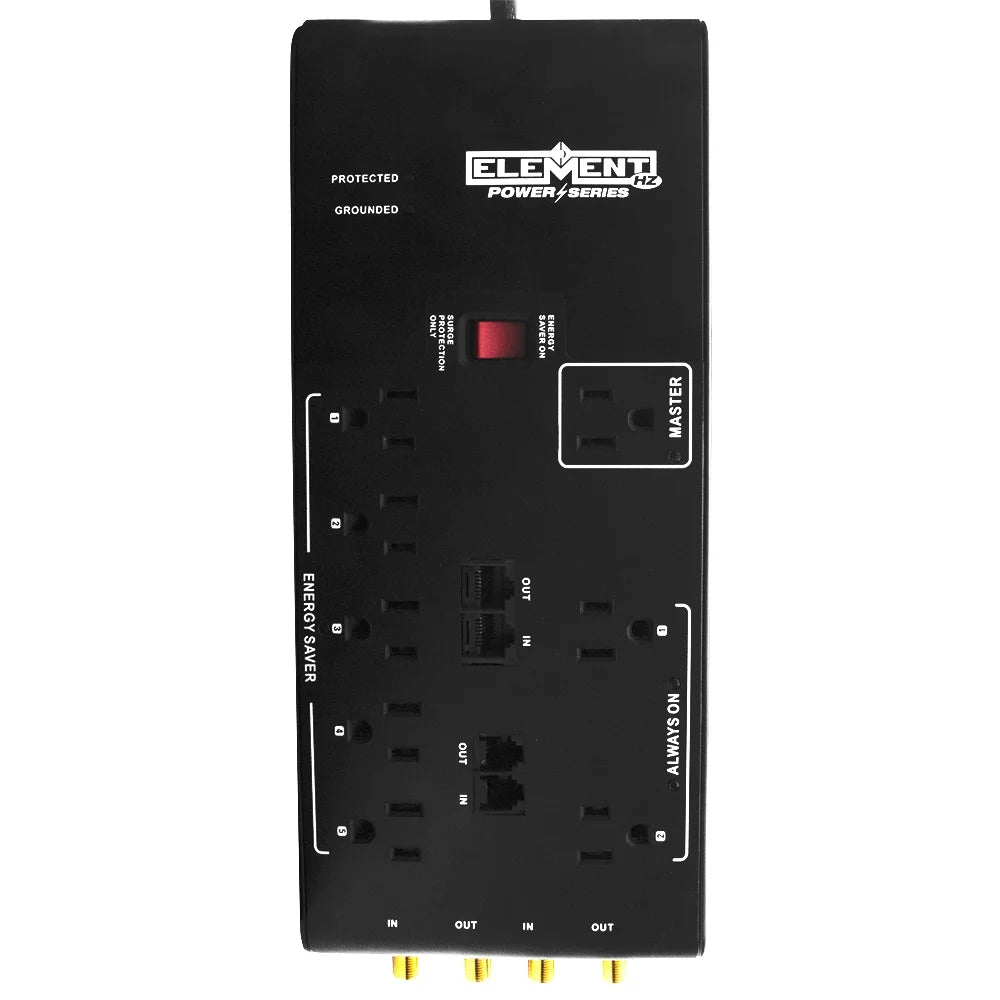 Smart Surge Protector 3600 Joules 8 Outlets 3-Prong Plug D961