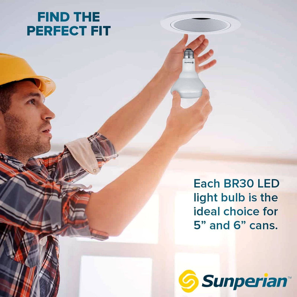 12 Pack BR30 LED Flood Bulb 8.5W 800lm Dimmable E26 Base 6500K U7385