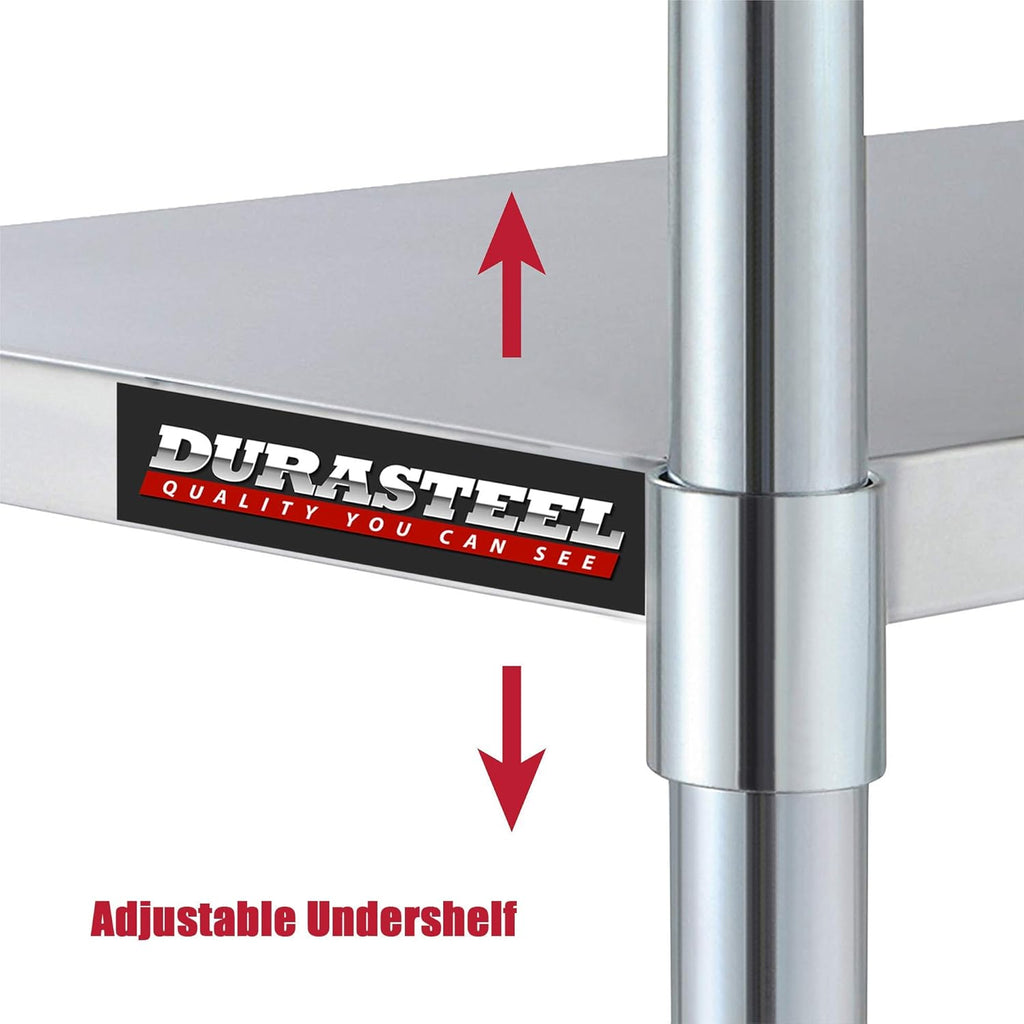 Stainless Steel 24 x 18 Inch Metal Work Table Cart with Caster Wheel L551