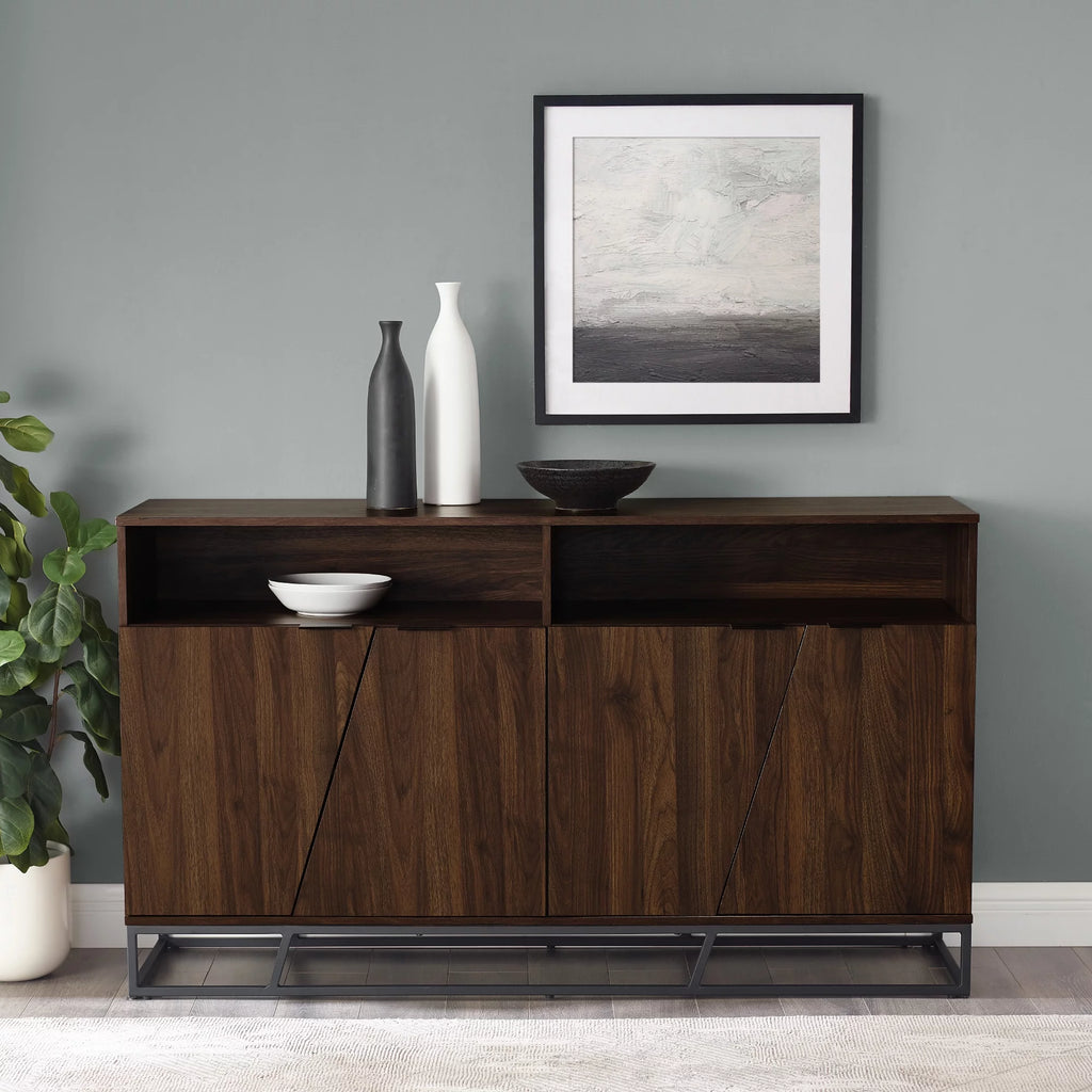 Dark Walnut Angled Door Sideboard M2783