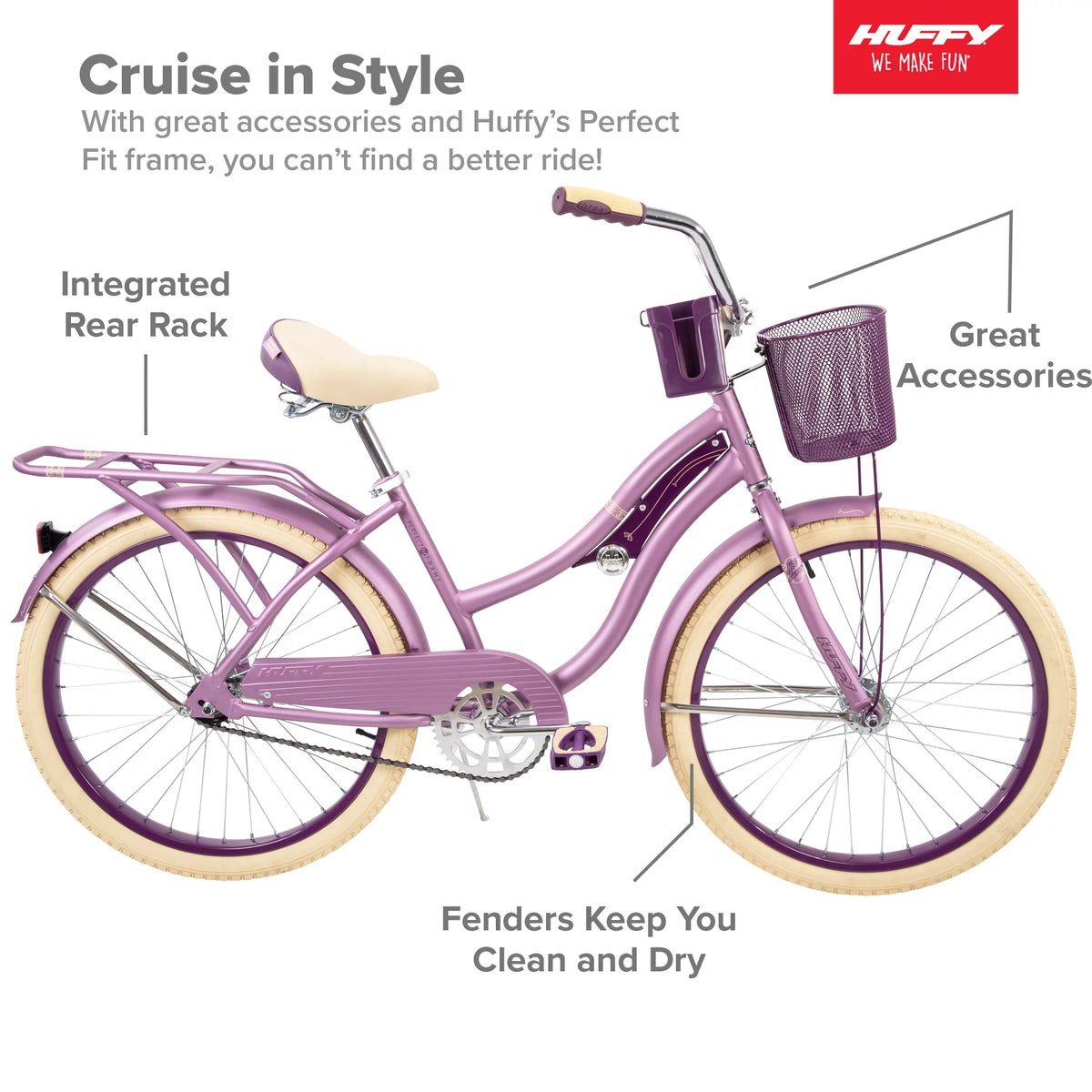 24 Inch Purple Satin Cruiser Bike G954793