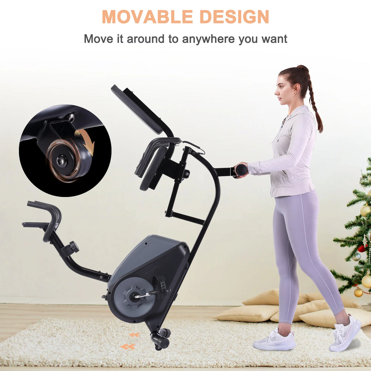 Recumbent Exercise Bike with 16 Levels Magnetic Resistance S9244