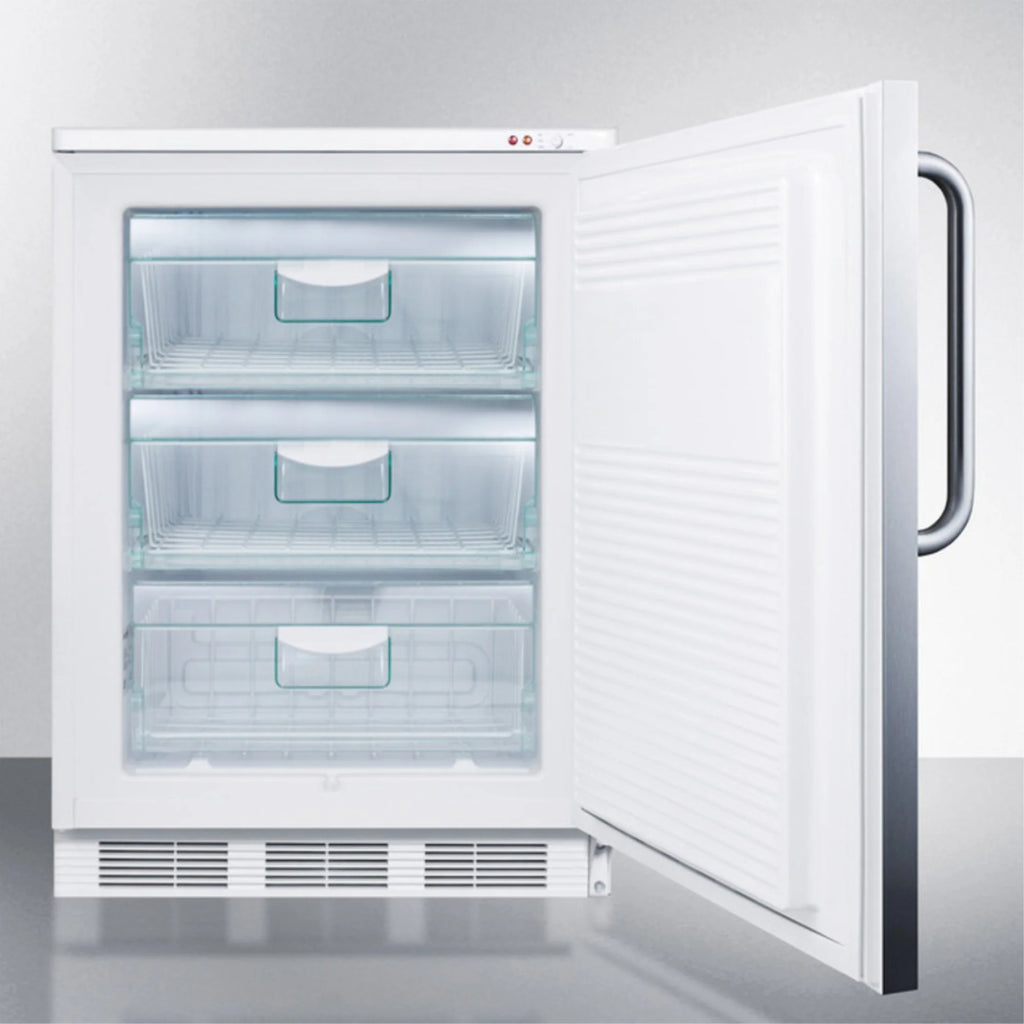 Freestanding Medical All-Freezer with Lock, Stainless Steel Door S923