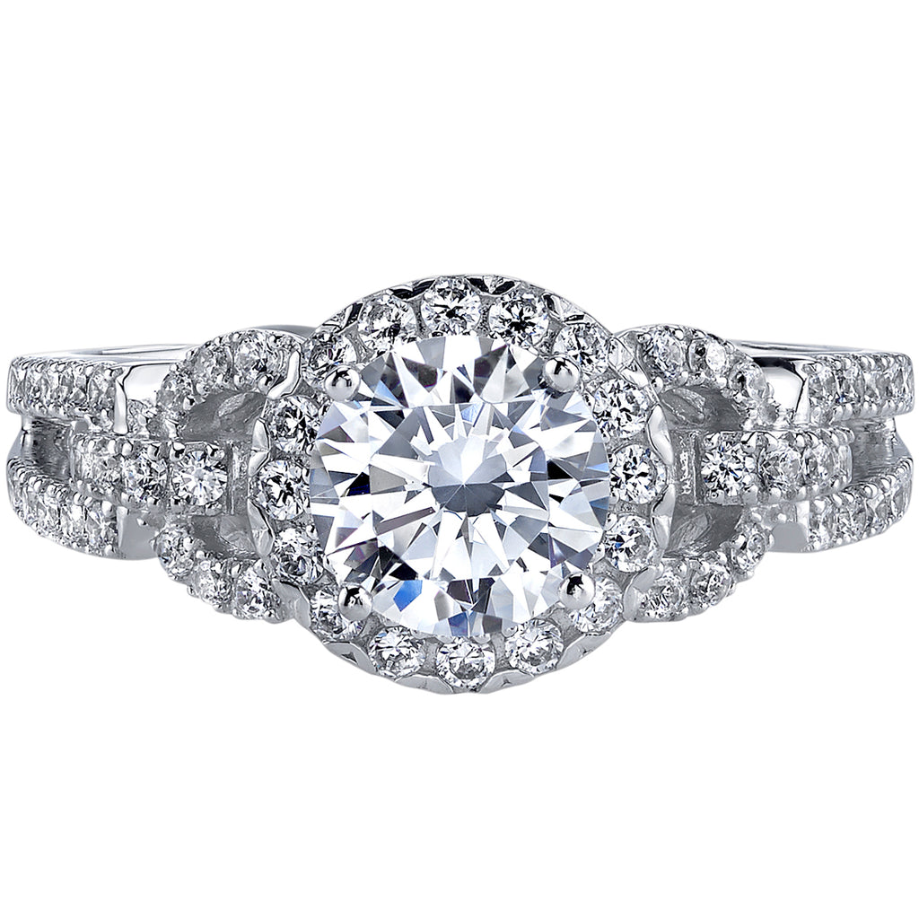 14K White Gold Cubic Zirconia Solitaire Engagement Ring Q41428