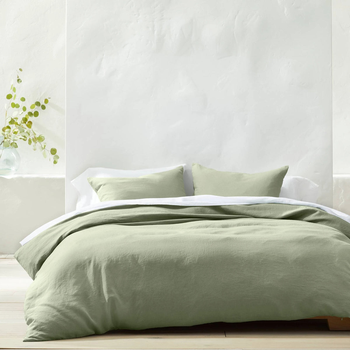 Sage Green Linen Duvet and Sham Set P612361
