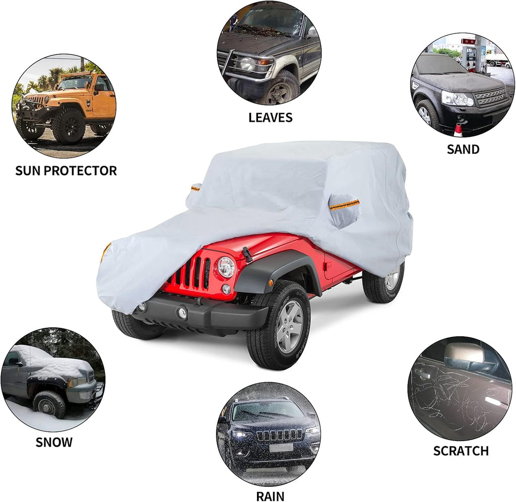 Waterproof Car Cover with Driver Door Zipper F5071