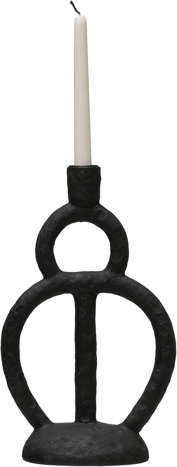 Black Resin Candleholder F137226