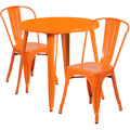 Round Metal Indoor-Outdoor Table Set with 2 Cafe Chairs B299893