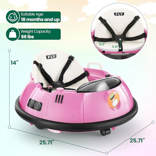 Pink Kids Bumper Car with Remote Control Q370029