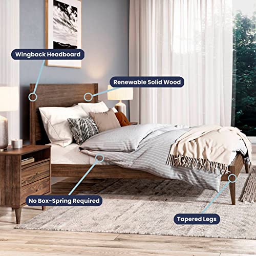 Queen Size Solid Wood Platform Bed Y39813