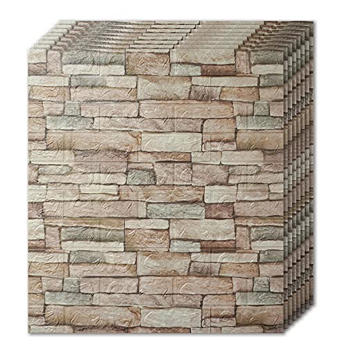 10 Pack Self-Adhesive Faux Stone Wall Panel T4921