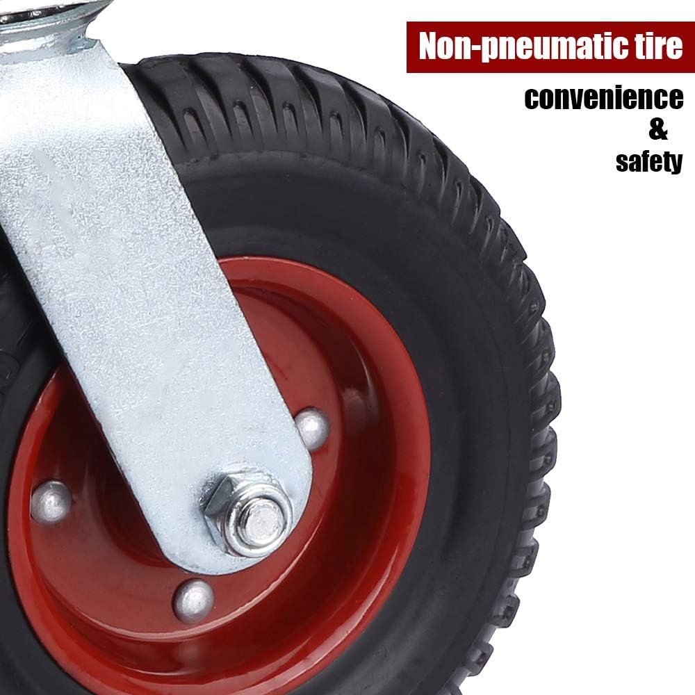 8 inch Black Rubber Swivel Casters F832818
