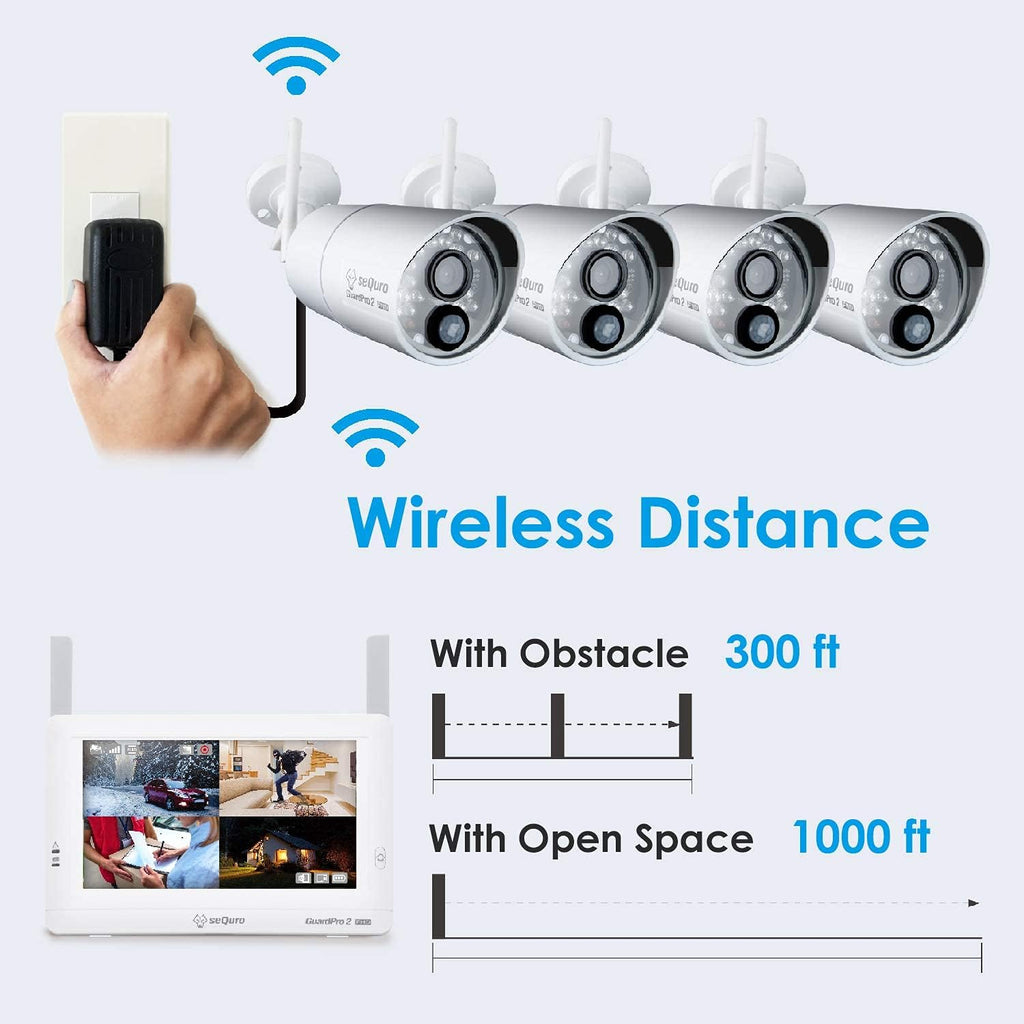 Wireless Security Camera System with Monitor, 1080P Night Vision X61047