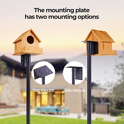 92 Inch Adjustable Heavy Duty Bird Feeder Pole with Squirrel Proof Baffle I8346