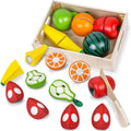 Wooden Play Food Set with Wooden Tray P968316