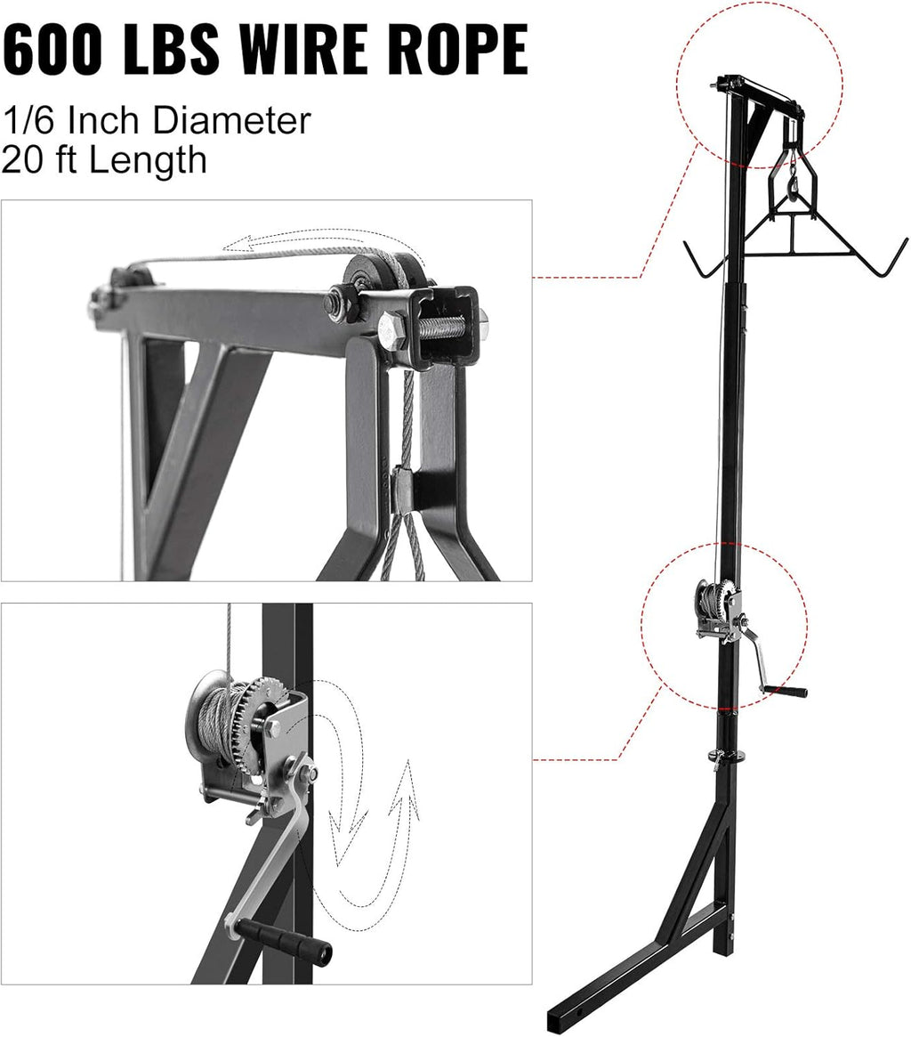 400lbs Capacity Heavy Duty Steel Hitch Mounted Deer Hoist S93102