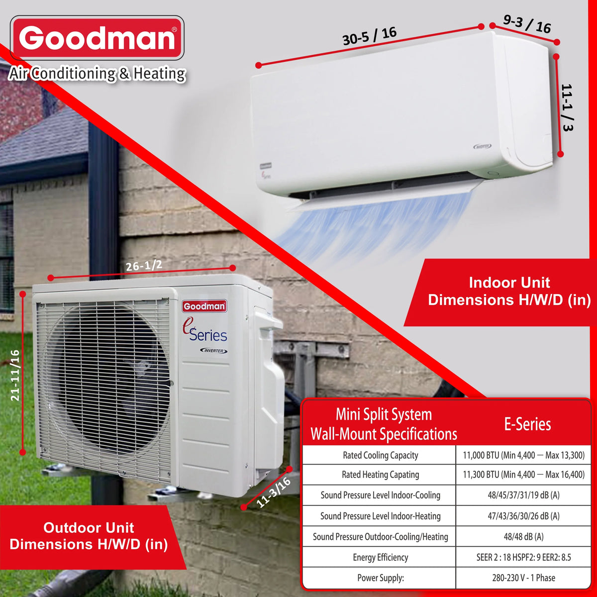 12,000 BTU 18 SEER2 Ductless Mini-Split Heat Pump Air Conditioner M621