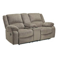 Contemporary Fabric Reclining Loveseat in Pewter W529